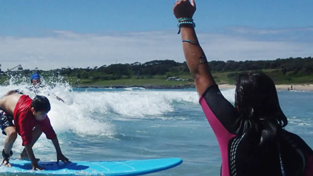 Teaching refugees to surf