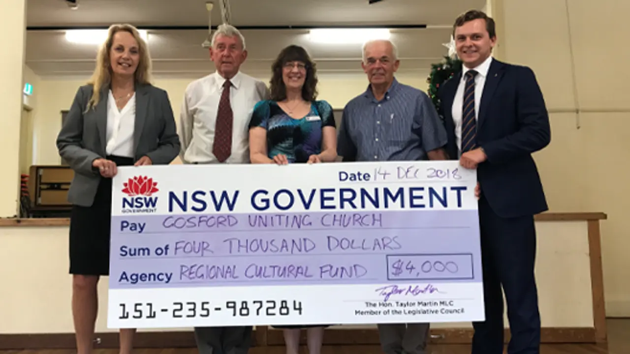 Gosford Uniting Church receives $4000 to support arts and culture